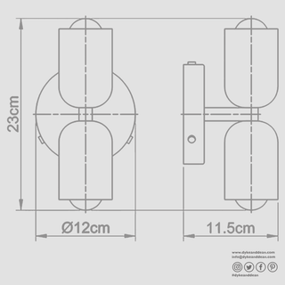 DOUBLE SCONCE CREAM GREEN - DYKE & DEAN