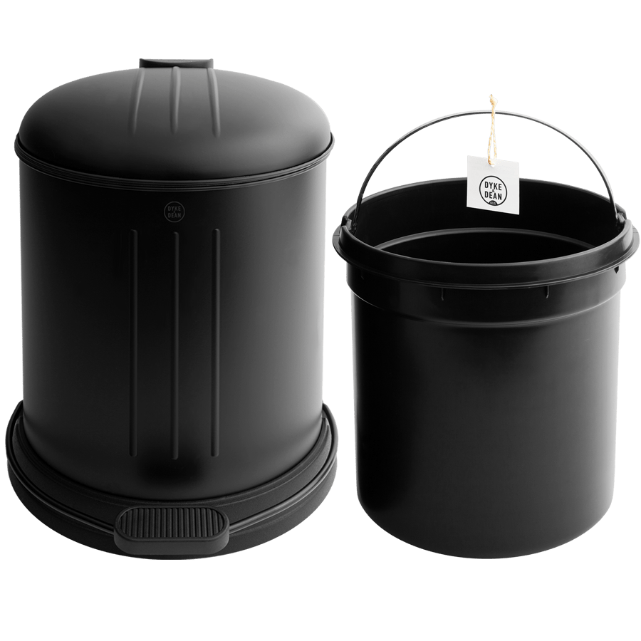 DYKE & DEAN BLACK 5L DUSTBIN - DYKE & DEAN