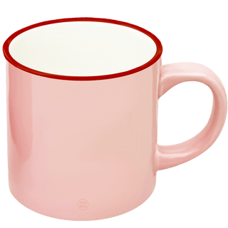 DYKE & DEAN CERAMIC COFFEE TEA MUG PINK RED RIM - DYKE & DEAN