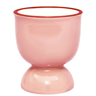 DYKE & DEAN CERAMIC EGG CUP PINK RED RIM - DYKE & DEAN