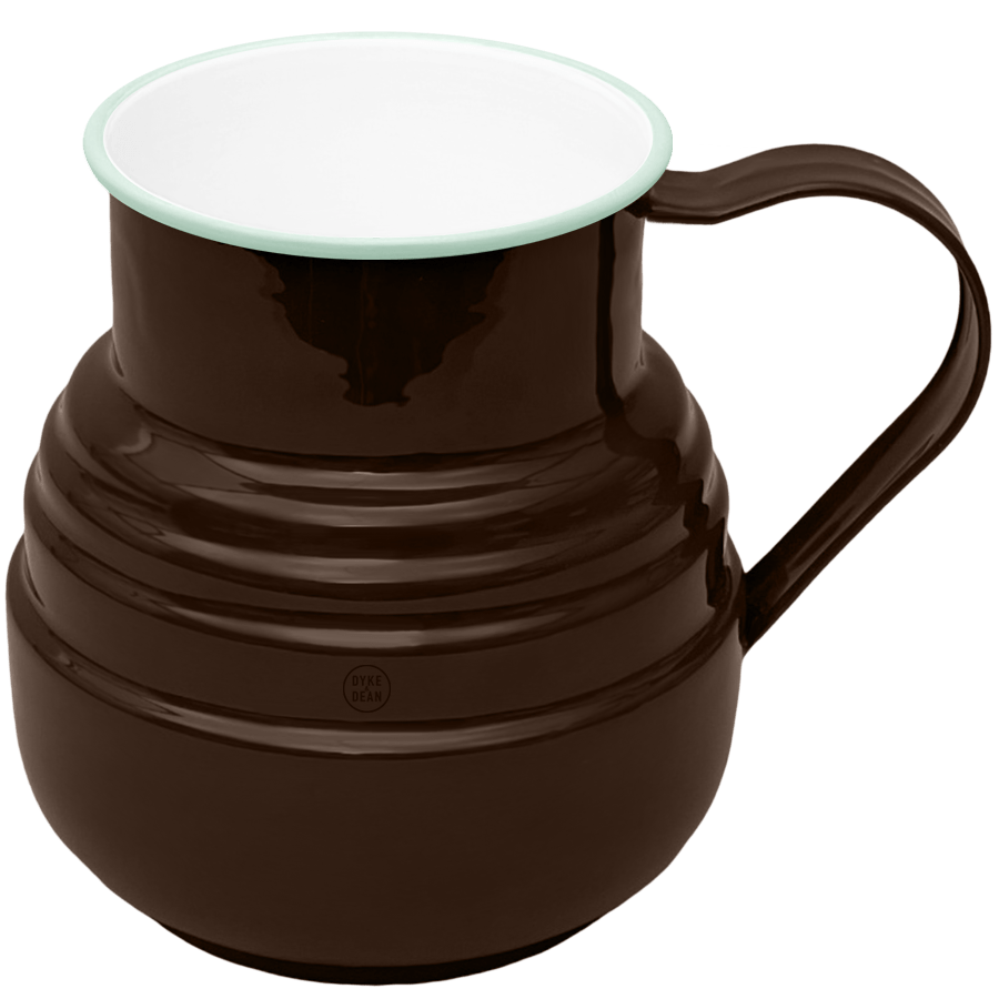 DYKE & DEAN ENAMEL STEPPED JUG BROWN - DYKE & DEAN