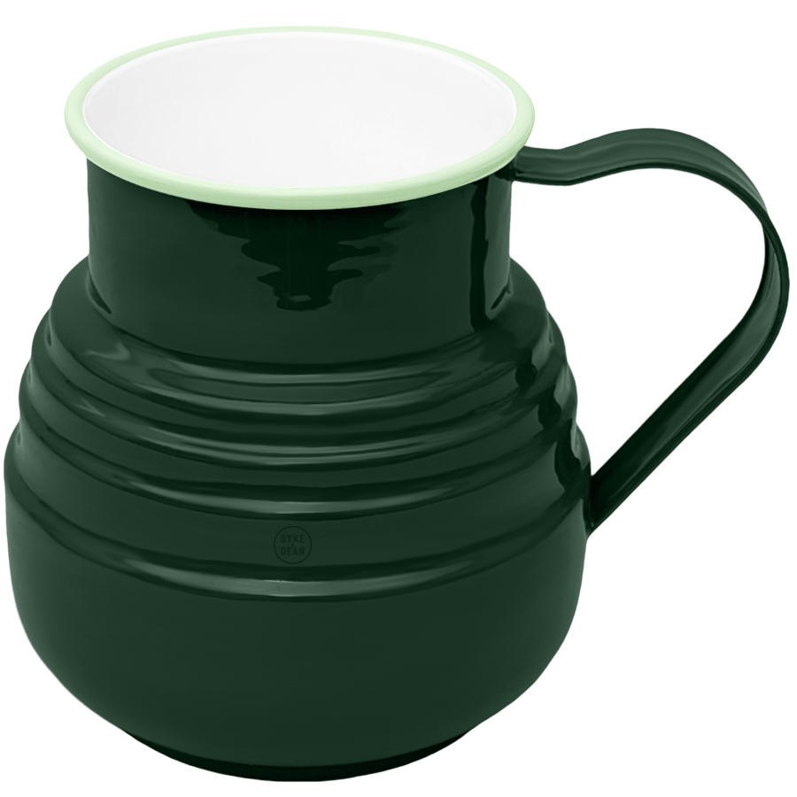 DYKE & DEAN ENAMEL STEPPED JUG DARK GREEN - DYKE & DEAN