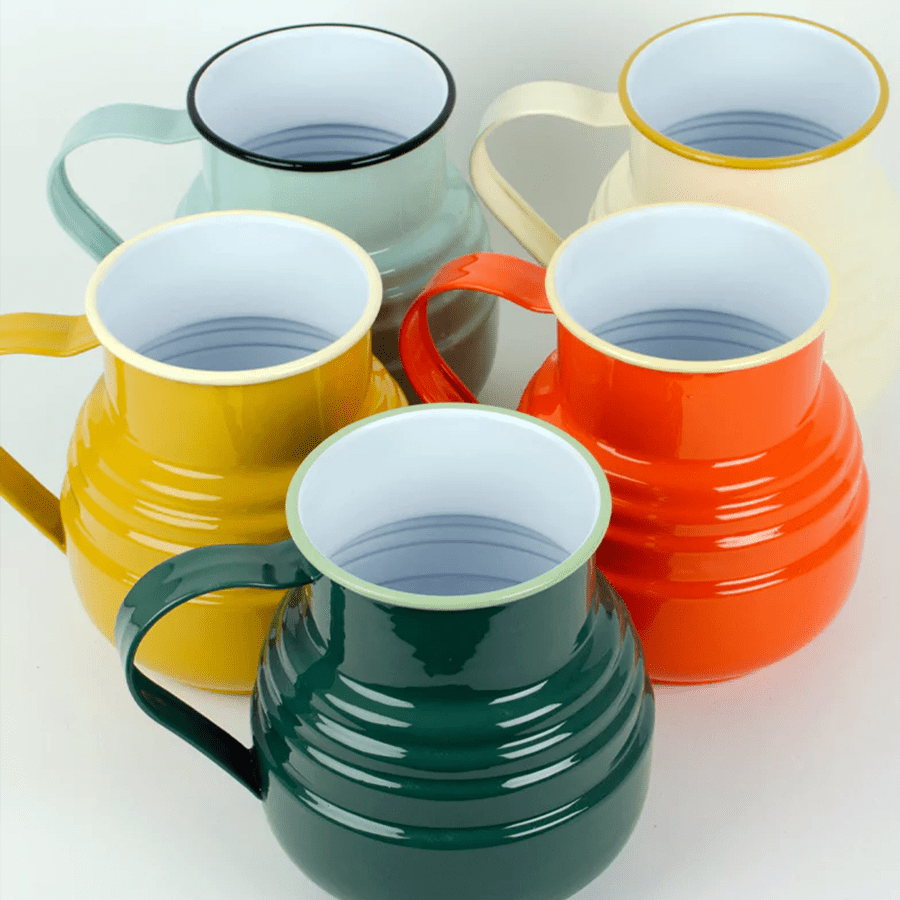 DYKE & DEAN ENAMEL STEPPED JUG MINT GREEN - DYKE & DEAN