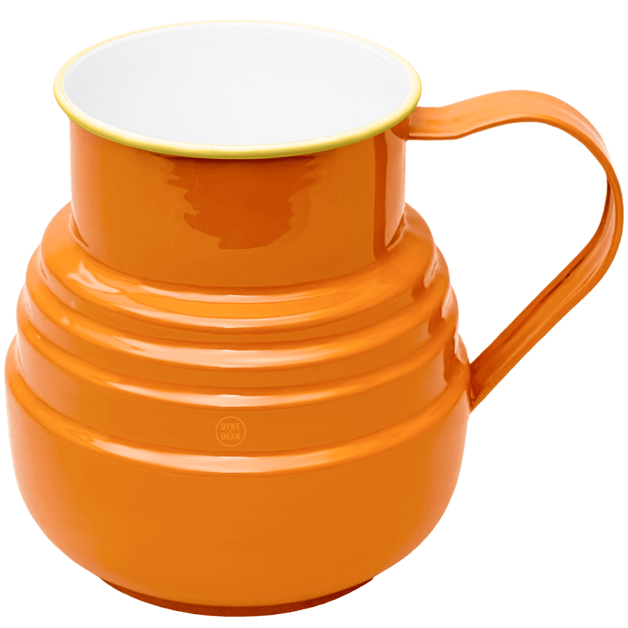 DYKE & DEAN ENAMEL STEPPED JUG ORANGE - DYKE & DEAN