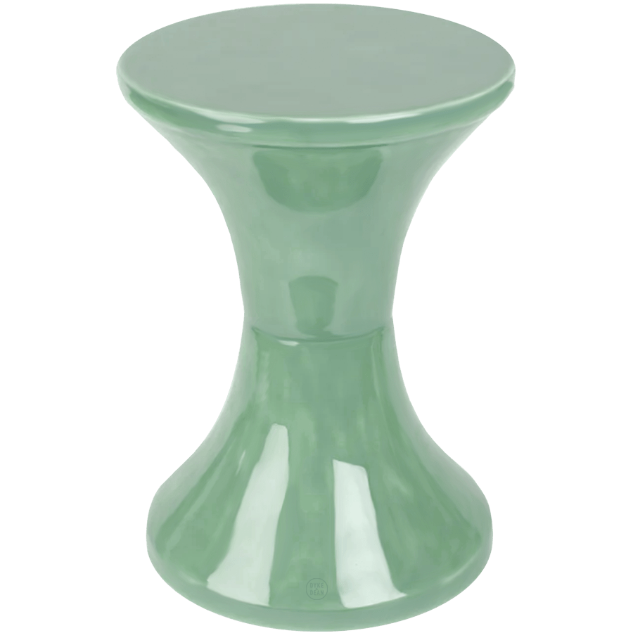 DYKE & DEAN TAM TAM STOOL ENAMEL METAL CELADON - DYKE & DEAN