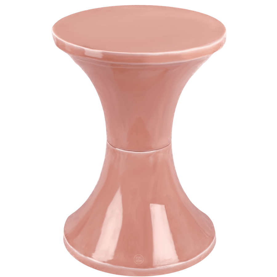 DYKE & DEAN TAM TAM STOOL ENAMEL METAL LIGHT PINK - DYKE & DEAN