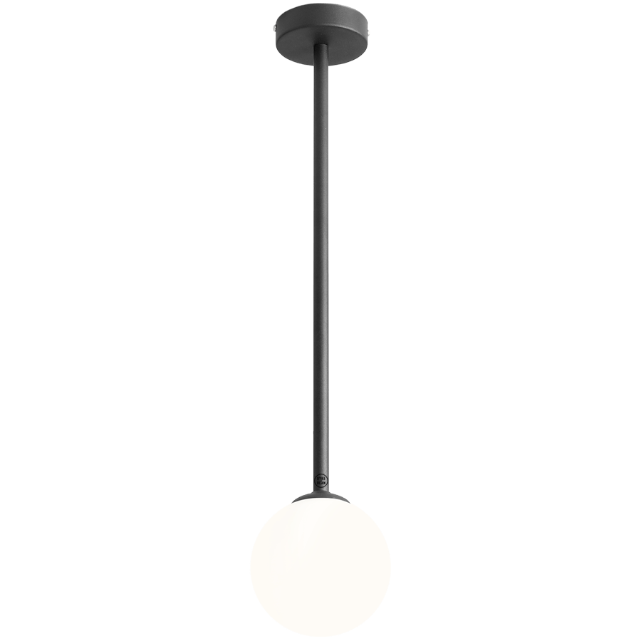 FIXED ROD STICK GLOBE CEILING LIGHT BLACK MEDIUM - DYKE & DEAN