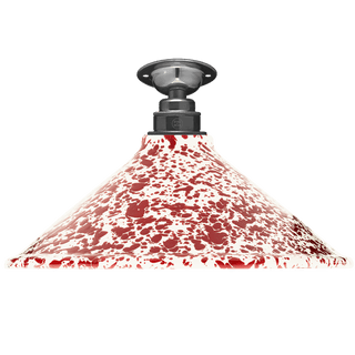 FIXED SPLATTERWARE ENAMEL CONE SHADE BURGUNDY - DYKE & DEAN