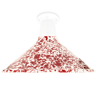 FIXED SPLATTERWARE ENAMEL CONE SHADE BURGUNDY - DYKE & DEAN