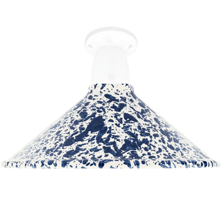 FIXED SPLATTERWARE ENAMEL CONE SHADE NAVY - DYKE & DEAN