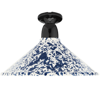 FIXED SPLATTERWARE ENAMEL CONE SHADE NAVY - DYKE & DEAN