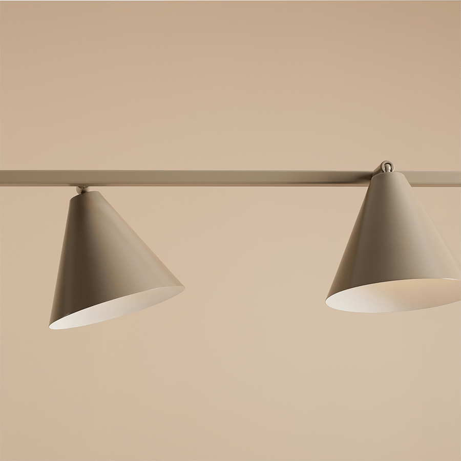 FORM CONE SHADE PENDANT BAR STRIP LIGHT BEIGE - DYKE & DEAN