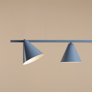 FORM CONE SHADE PENDANT BAR STRIP LIGHT DUSTY BLUE - DYKE & DEAN