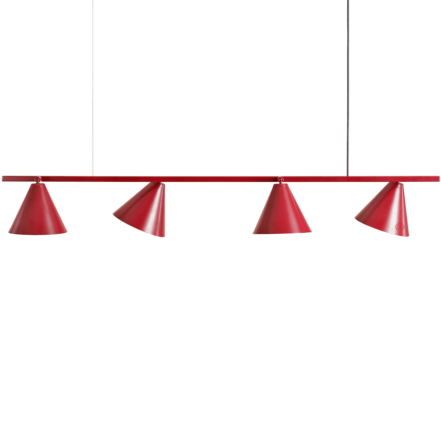 FORM CONE SHADE PENDANT BAR STRIP LIGHT RED WINE - DYKE & DEAN