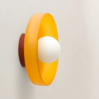 GLASS DISC WALL LIGHT AMBER 250mm - DYKE & DEAN