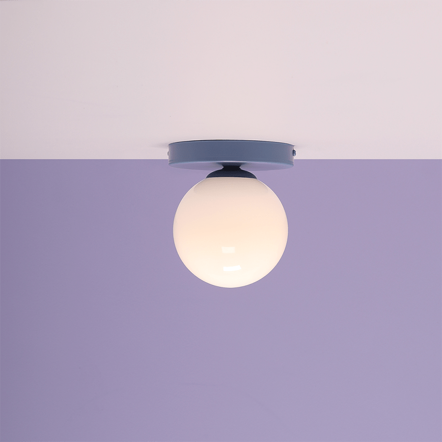 GLOBE OPAL WALL CEILING LIGHT DUSTY BLUE - DYKE & DEAN