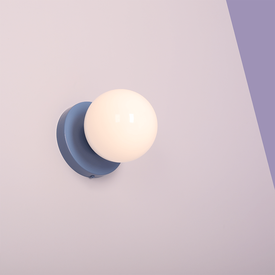 GLOBE OPAL WALL CEILING LIGHT DUSTY BLUE - DYKE & DEAN