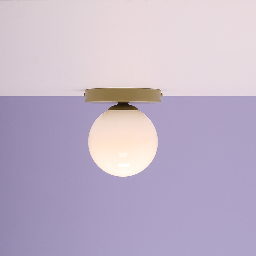 GLOBE OPAL WALL CEILING LIGHT KHAKI - DYKE & DEAN