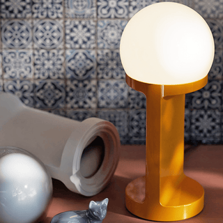 HABEA CERAMIC TABLE LIGHT OPAL GLASS CREAM - DYKE & DEAN