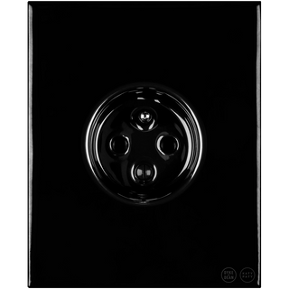 KATY PATY PORCELAIN PLATE EURO WALL SOCKET BLACK - DYKE & DEAN