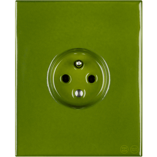 KATY PATY PORCELAIN PLATE EURO WALL SOCKET GREEN - DYKE & DEAN