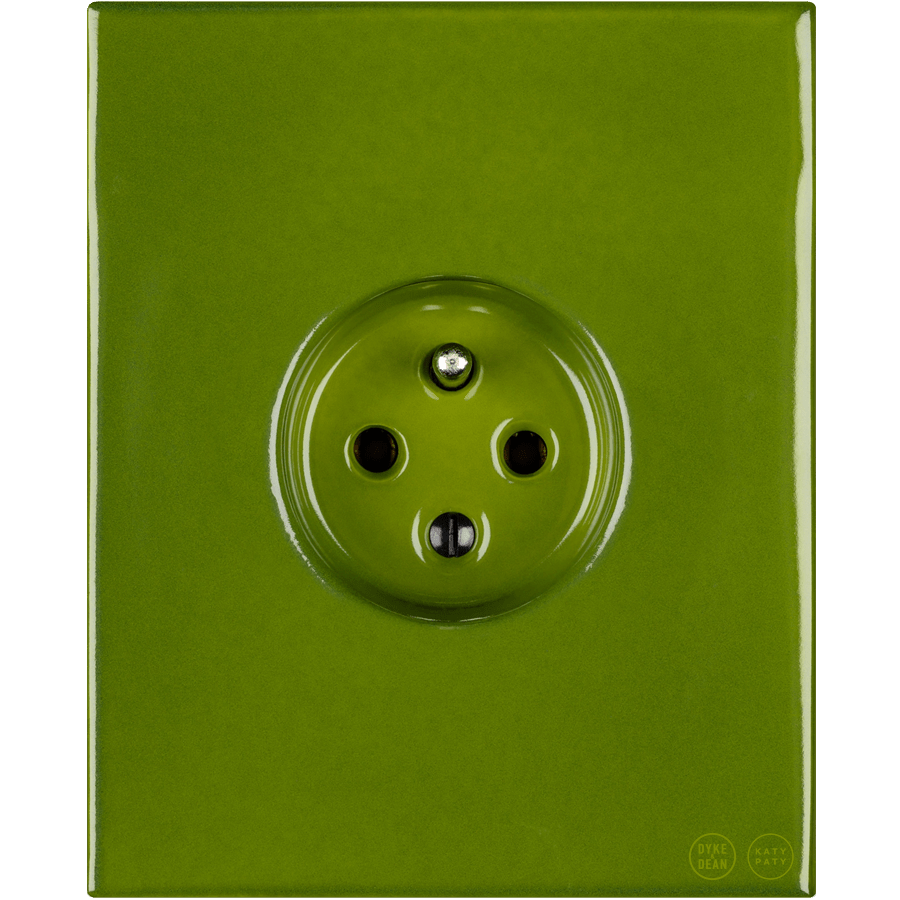 KATY PATY PORCELAIN PLATE EURO WALL SOCKET GREEN - DYKE & DEAN