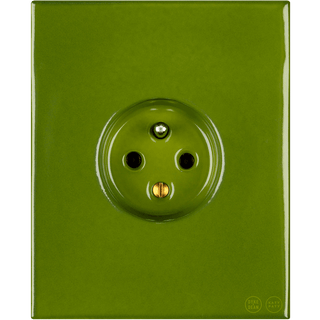 KATY PATY PORCELAIN PLATE EURO WALL SOCKET GREEN - DYKE & DEAN