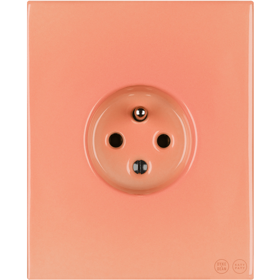 KATY PATY PORCELAIN PLATE EURO WALL SOCKET SALMON PINK - DYKE & DEAN