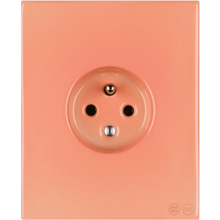 KATY PATY PORCELAIN PLATE EURO WALL SOCKET SALMON PINK - DYKE & DEAN