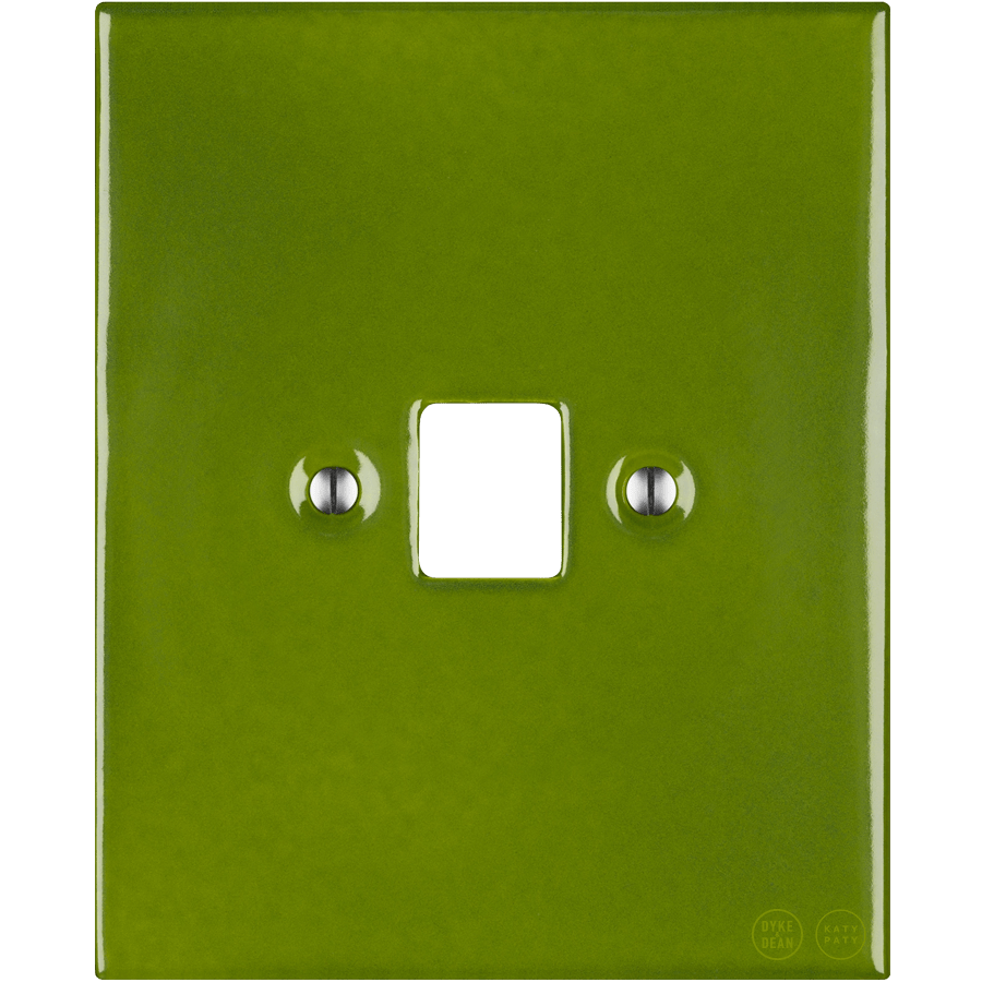 KATY PATY PORCELAIN PLATE PC/ USB WALL SOCKET GREEN - DYKE & DEAN