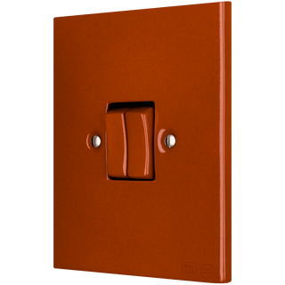 KATY PATY PORCELAIN PLATE WALL LIGHT SWITCH DOUBLE BRICK RED - DYKE & DEAN