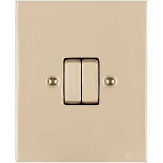 KATY PATY PORCELAIN PLATE WALL LIGHT SWITCH DOUBLE SAND - DYKE & DEAN