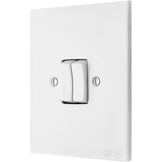 KATY PATY PORCELAIN PLATE WALL LIGHT SWITCH DOUBLE WHITE - DYKE & DEAN