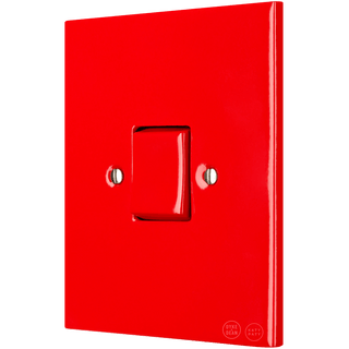 KATY PATY PORCELAIN PLATE WALL LIGHT SWITCH FAT BUTTON RED - DYKE & DEAN