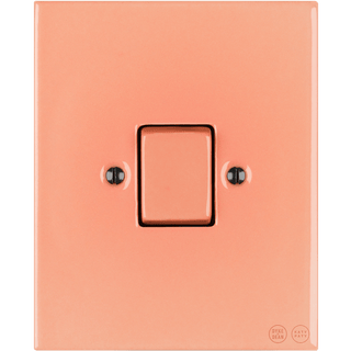 KATY PATY PORCELAIN PLATE WALL LIGHT SWITCH FAT BUTTON SALMON PINK - DYKE & DEAN