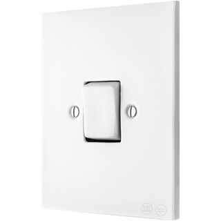 KATY PATY PORCELAIN PLATE WALL LIGHT SWITCH FAT BUTTON WHITE - DYKE & DEAN