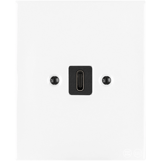 KATY PATY PORCELAIN PLATE WALL USB-C CHARGER WHITE - DYKE & DEAN