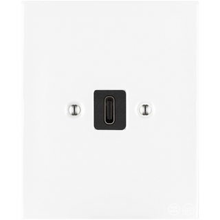 KATY PATY PORCELAIN PLATE WALL USB-C CHARGER WHITE - DYKE & DEAN