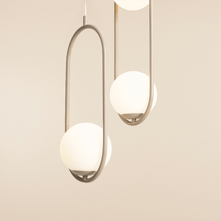 LOOP GLASS GLOBE PENDANT RIVA OPAL BEIGE - DYKE & DEAN