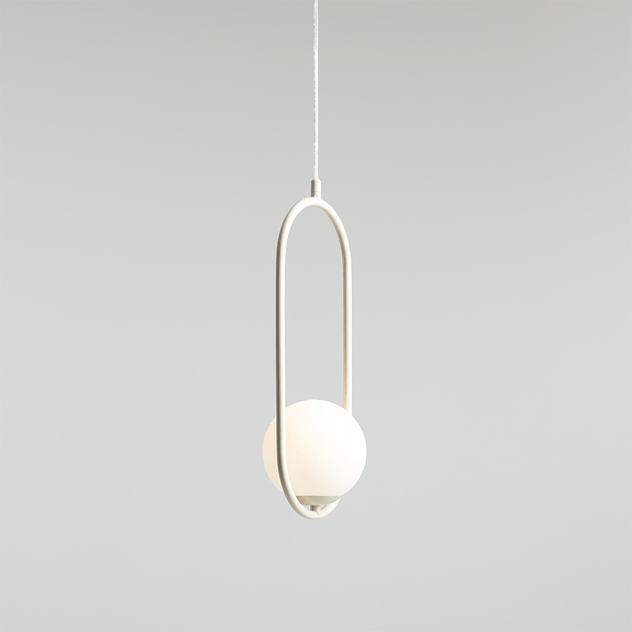 LOOP GLASS GLOBE PENDANT RIVA OPAL CREAM - DYKE & DEAN