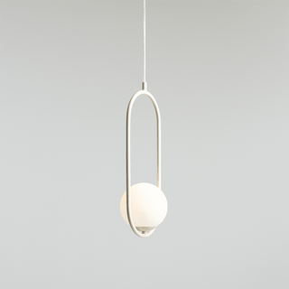 LOOP GLASS GLOBE PENDANT RIVA OPAL CREAM - DYKE & DEAN