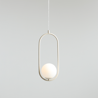 LOOP GLASS GLOBE PENDANT RIVA OPAL CREAM - DYKE & DEAN