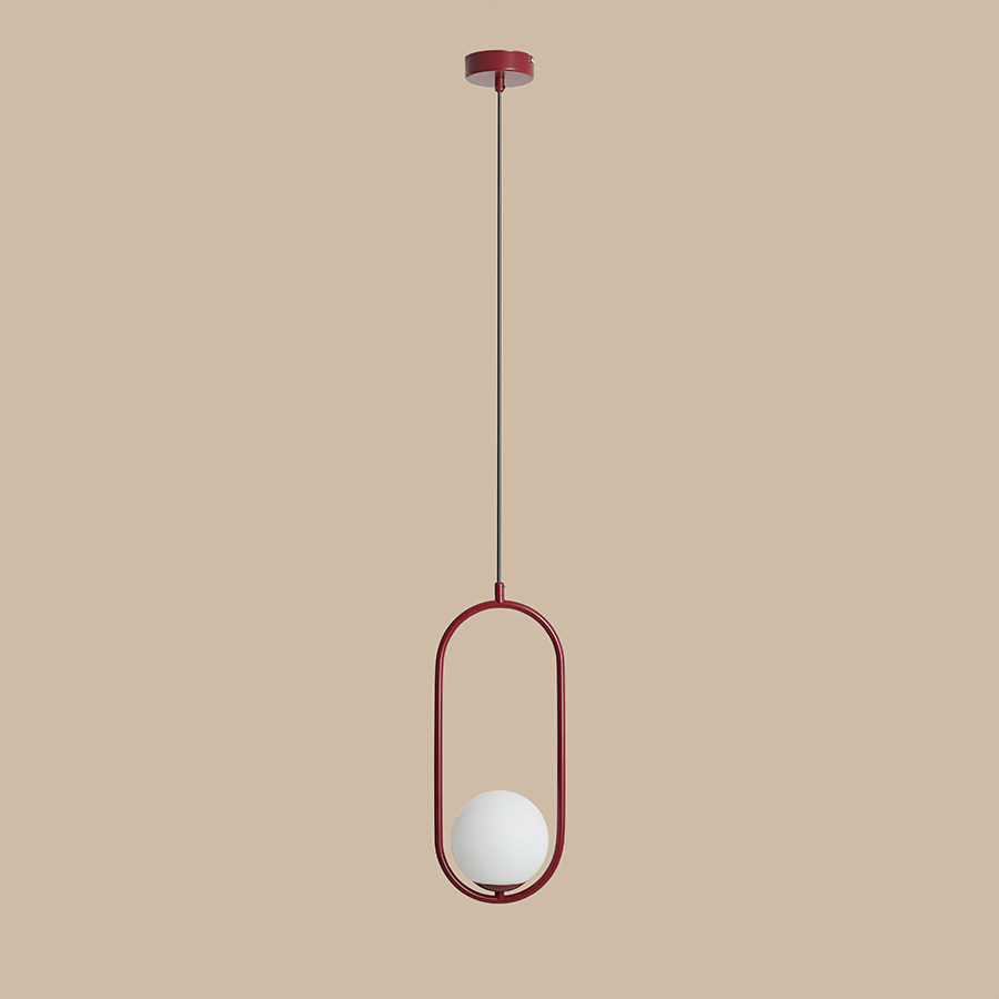 LOOP GLASS GLOBE PENDANT RIVA OPAL RED WINE - DYKE & DEAN