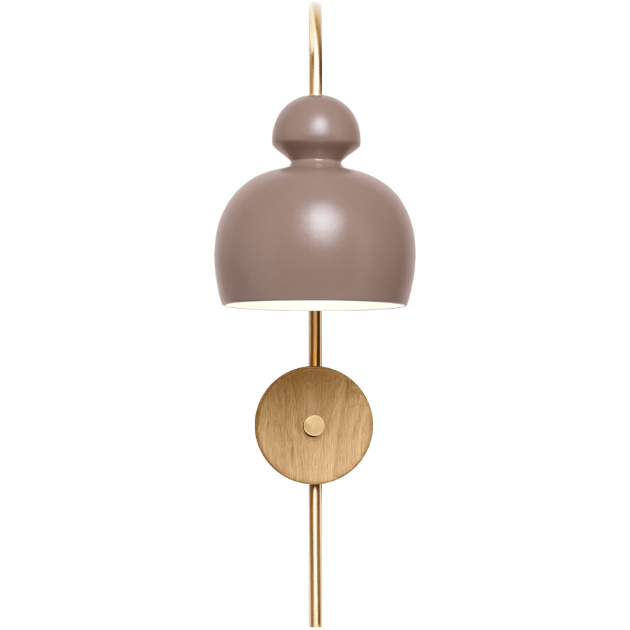 MOBO CERAMIC SWAN WALL LIGHT BRASS OAK - DYKE & DEAN