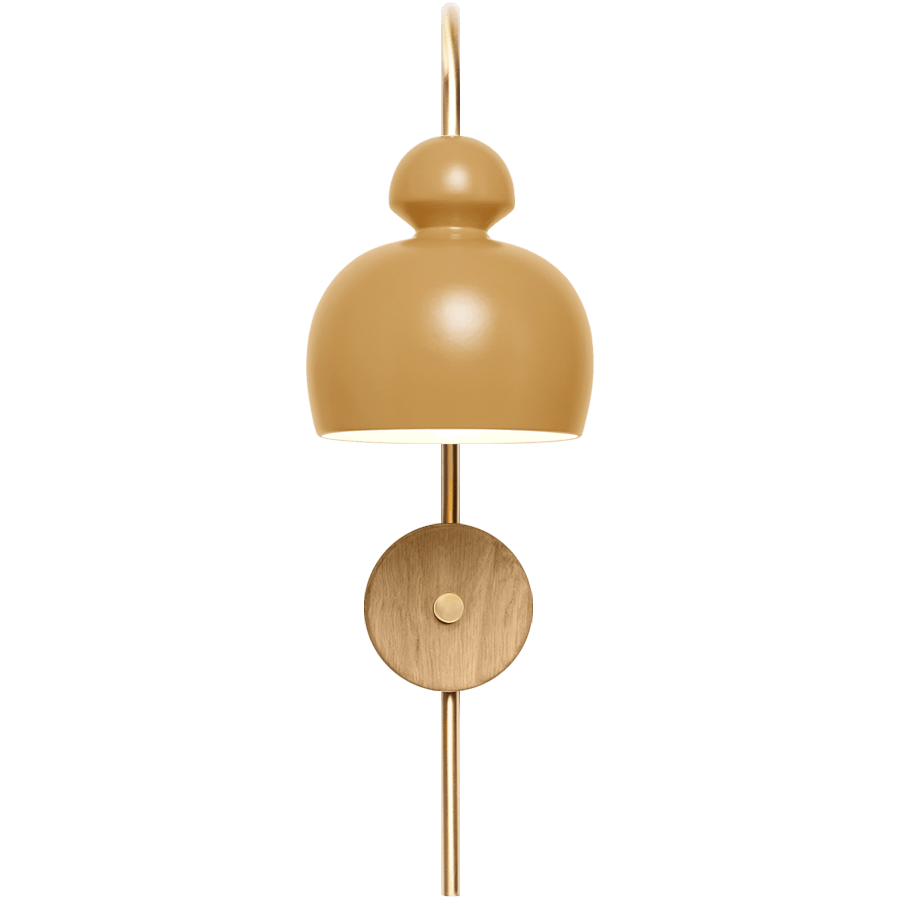 MOBO CERAMIC SWAN WALL LIGHT BRASS OAK - DYKE & DEAN