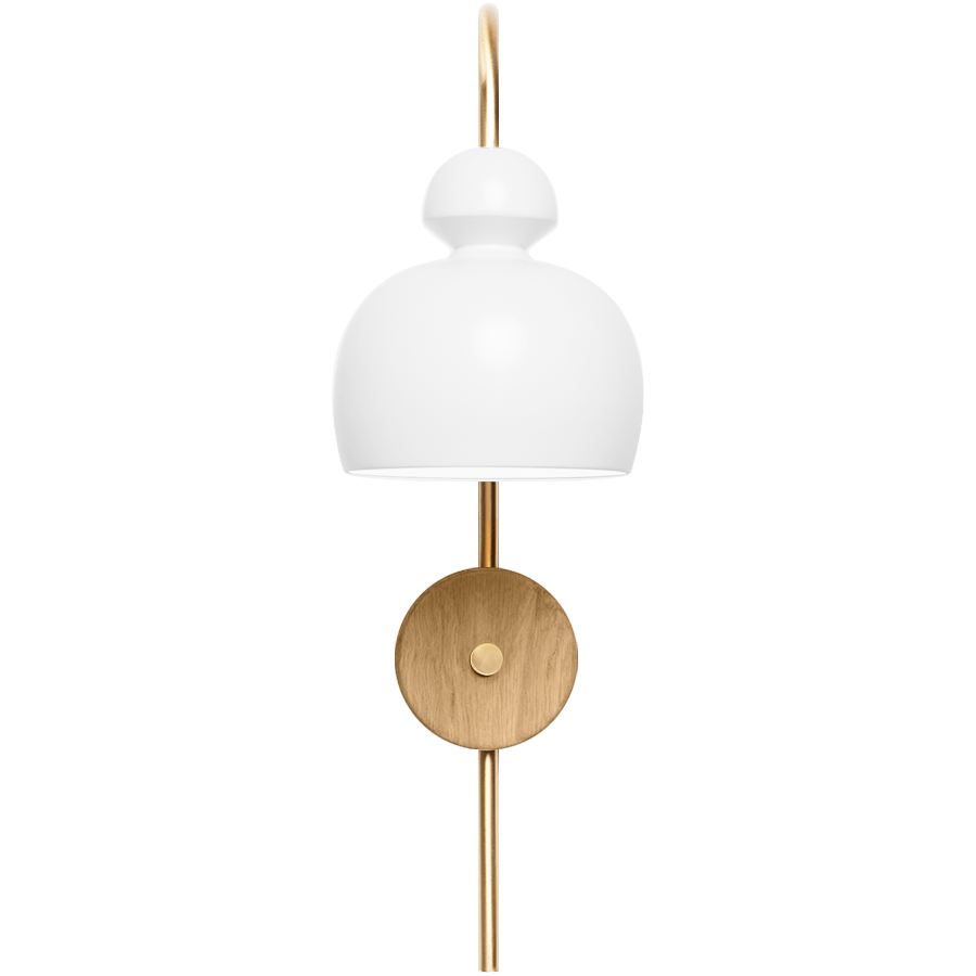 MOBO CERAMIC SWAN WALL LIGHT BRASS OAK - DYKE & DEAN