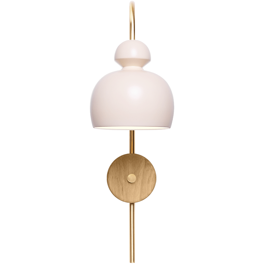 MOBO CERAMIC SWAN WALL LIGHT BRASS OAK - DYKE & DEAN