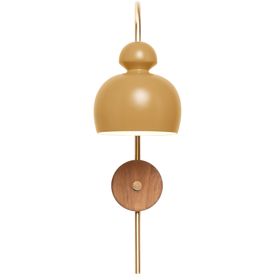 MOBO CERAMIC SWAN WALL LIGHT BRASS WALNUT - DYKE & DEAN