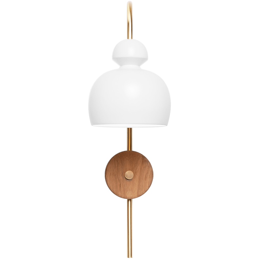 MOBO CERAMIC SWAN WALL LIGHT BRASS WALNUT - DYKE & DEAN