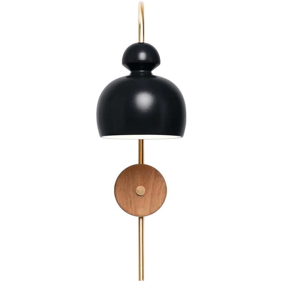 MOBO CERAMIC SWAN WALL LIGHT BRASS WALNUT - DYKE & DEAN